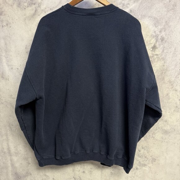 Vintage Fire Dept Sweatshirt Mens 2XL Blue Embroidered Orange Valley - Picture 3 of 7